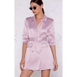 NASTY GAL SATIN BLAZER DRESS